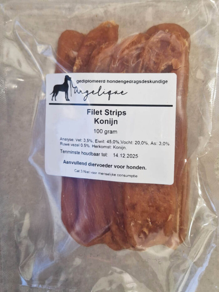 Filet strips Konijn 100 gram